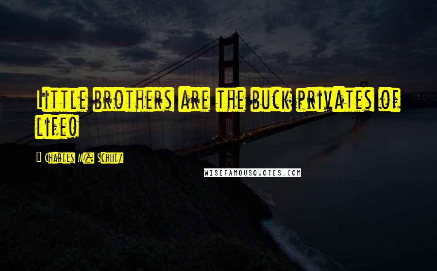 Charles M. Schulz Quotes: Little brothers are the buck privates of life!