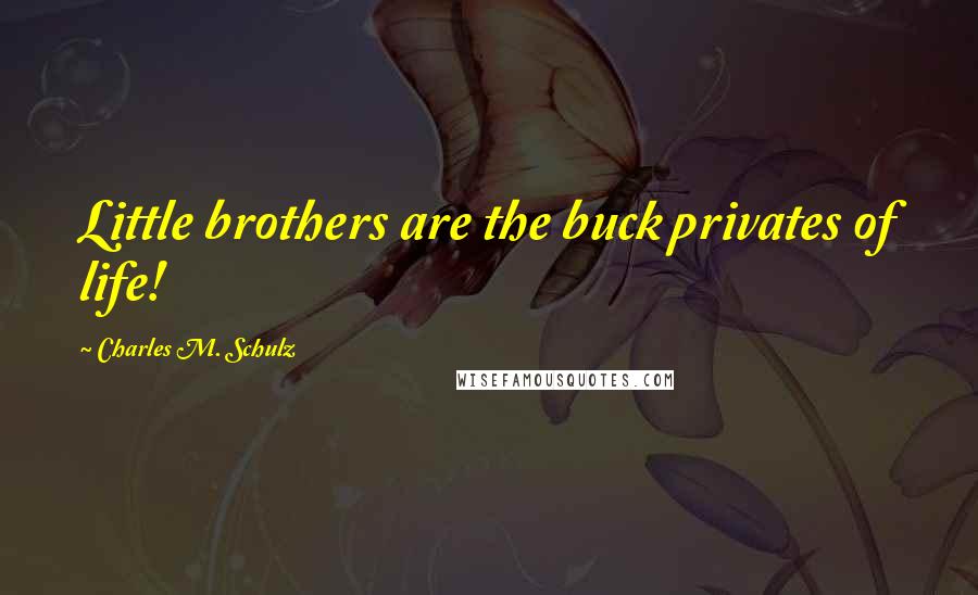 Charles M. Schulz Quotes: Little brothers are the buck privates of life!