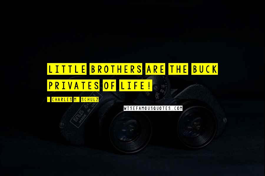 Charles M. Schulz Quotes: Little brothers are the buck privates of life!