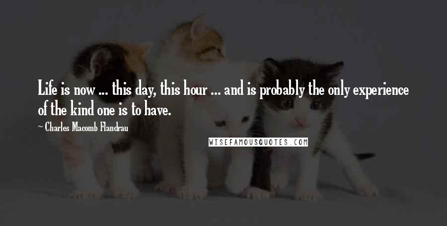 Charles Macomb Flandrau Quotes: Life is now ... this day, this hour ... and is probably the only experience of the kind one is to have.