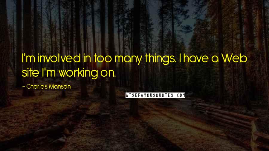 Charles Manson Quotes: I'm involved in too many things. I have a Web site I'm working on.