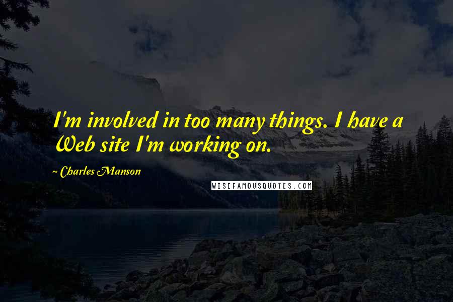 Charles Manson Quotes: I'm involved in too many things. I have a Web site I'm working on.