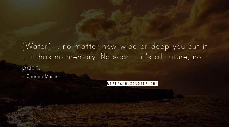 Charles Martin Quotes: (Water) ... no matter how wide or deep you cut it ... it has no memory. No scar ... it's all future, no past.