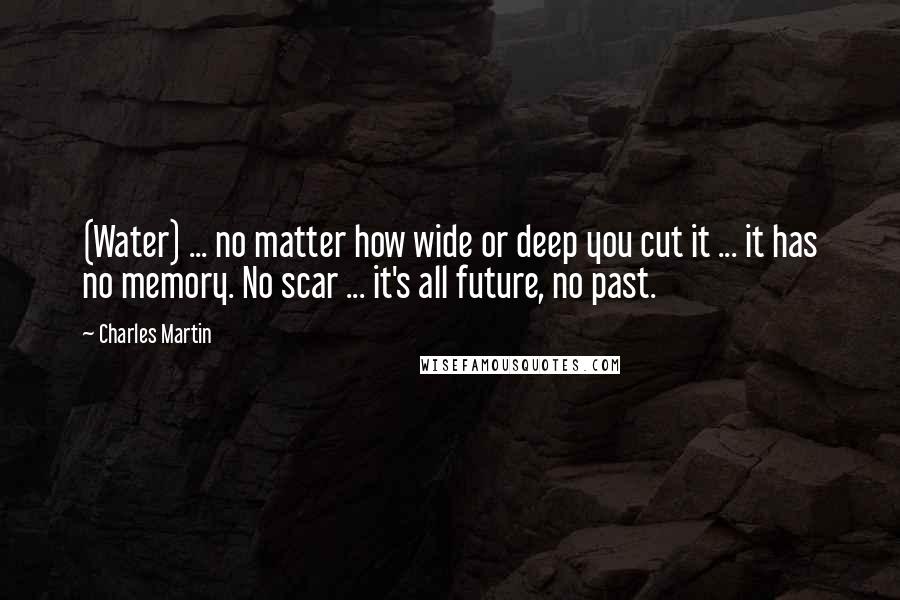 Charles Martin Quotes: (Water) ... no matter how wide or deep you cut it ... it has no memory. No scar ... it's all future, no past.