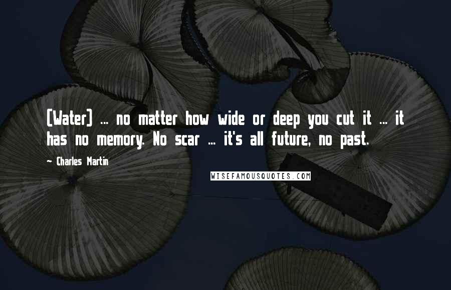Charles Martin Quotes: (Water) ... no matter how wide or deep you cut it ... it has no memory. No scar ... it's all future, no past.