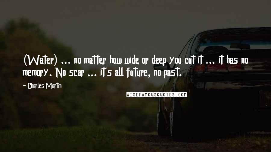 Charles Martin Quotes: (Water) ... no matter how wide or deep you cut it ... it has no memory. No scar ... it's all future, no past.