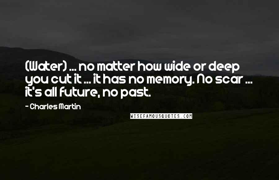Charles Martin Quotes: (Water) ... no matter how wide or deep you cut it ... it has no memory. No scar ... it's all future, no past.