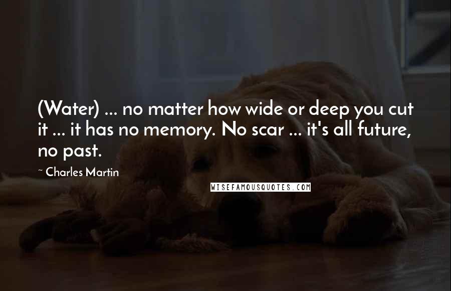 Charles Martin Quotes: (Water) ... no matter how wide or deep you cut it ... it has no memory. No scar ... it's all future, no past.