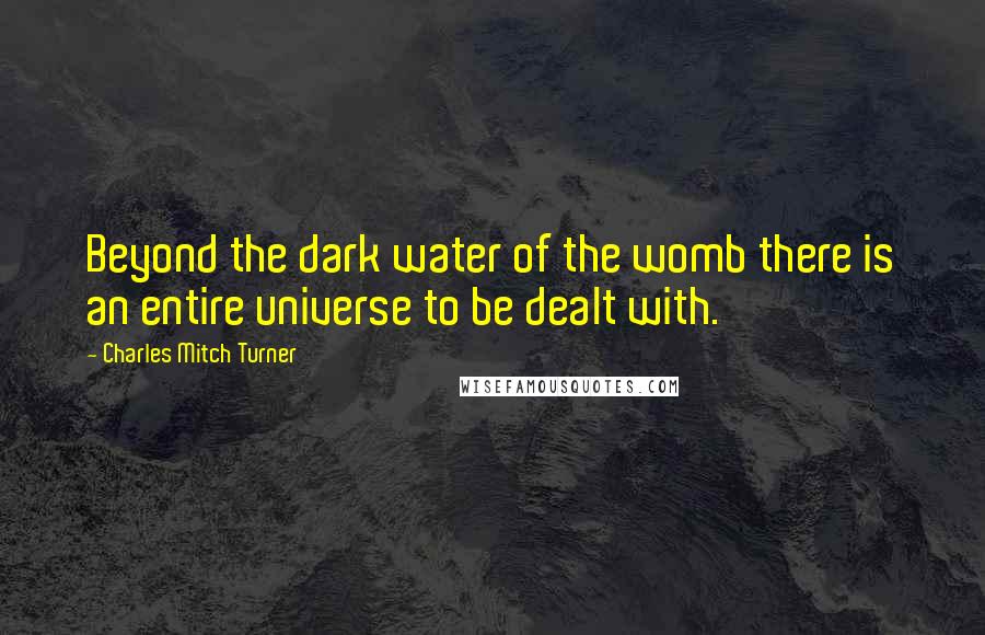 Charles Mitch Turner Quotes: Beyond the dark water of the womb there is an entire universe to be dealt with.