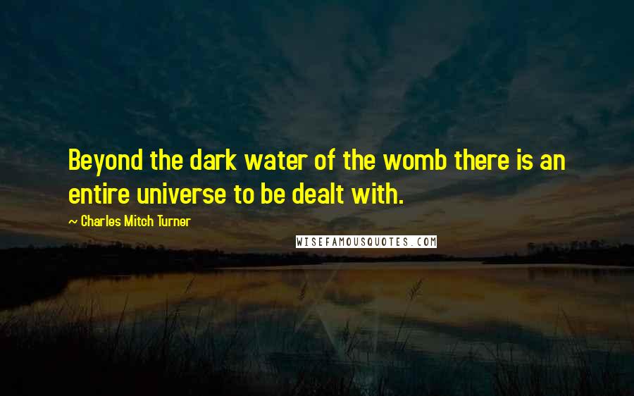 Charles Mitch Turner Quotes: Beyond the dark water of the womb there is an entire universe to be dealt with.