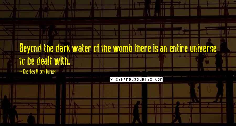 Charles Mitch Turner Quotes: Beyond the dark water of the womb there is an entire universe to be dealt with.