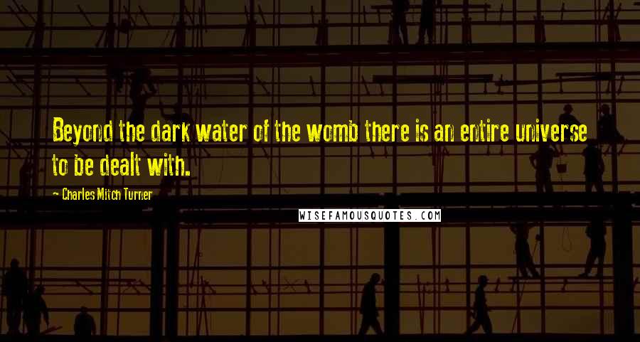 Charles Mitch Turner Quotes: Beyond the dark water of the womb there is an entire universe to be dealt with.