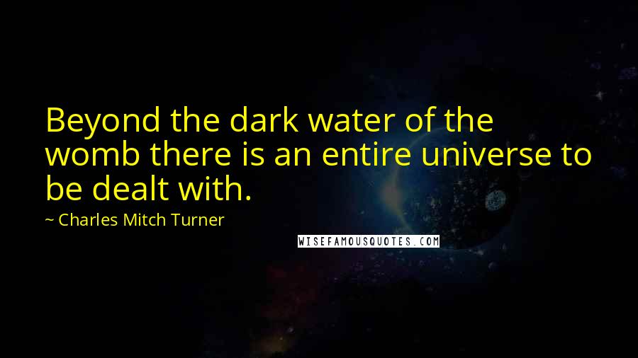 Charles Mitch Turner Quotes: Beyond the dark water of the womb there is an entire universe to be dealt with.