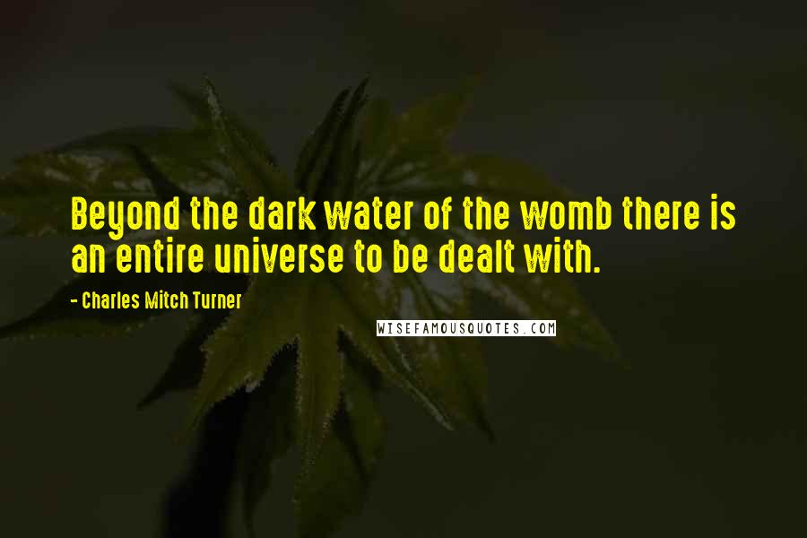 Charles Mitch Turner Quotes: Beyond the dark water of the womb there is an entire universe to be dealt with.