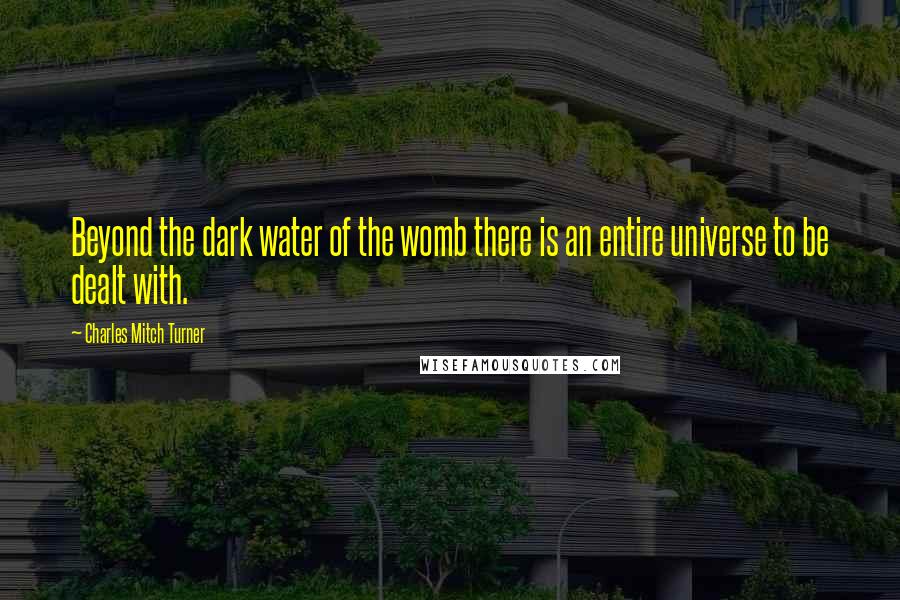 Charles Mitch Turner Quotes: Beyond the dark water of the womb there is an entire universe to be dealt with.
