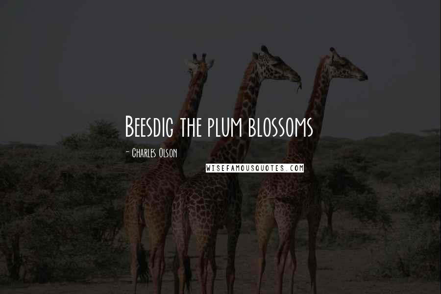 Charles Olson Quotes: Beesdig the plum blossoms