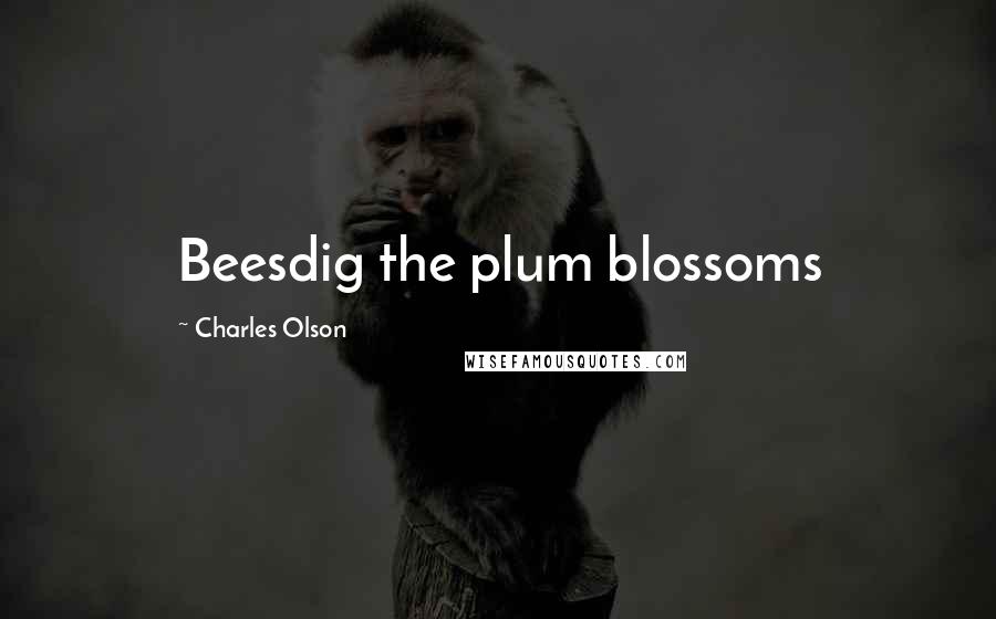 Charles Olson Quotes: Beesdig the plum blossoms