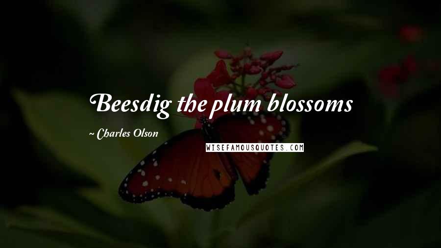 Charles Olson Quotes: Beesdig the plum blossoms