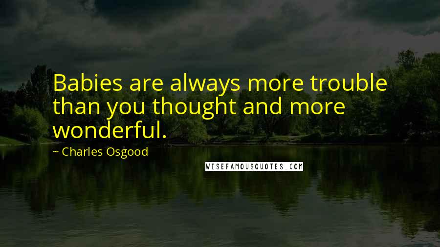 Charles Osgood Quotes: Babies are always more trouble than you thought and more wonderful.