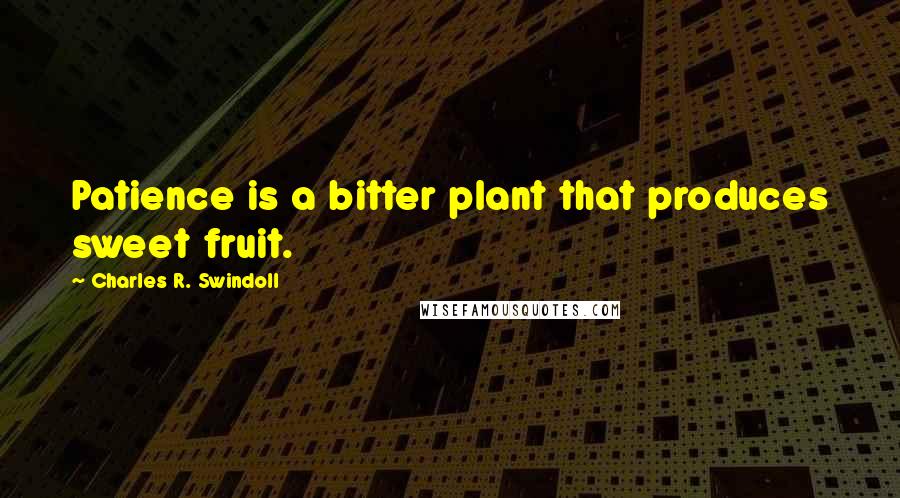 Charles R. Swindoll Quotes: Patience is a bitter plant that produces sweet fruit.