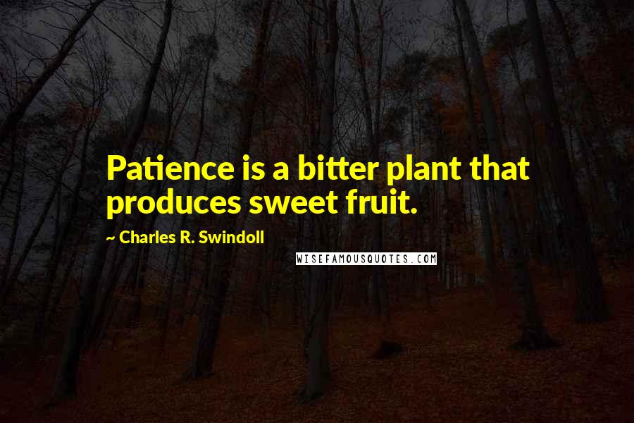 Charles R. Swindoll Quotes: Patience is a bitter plant that produces sweet fruit.