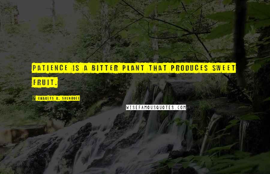 Charles R. Swindoll Quotes: Patience is a bitter plant that produces sweet fruit.