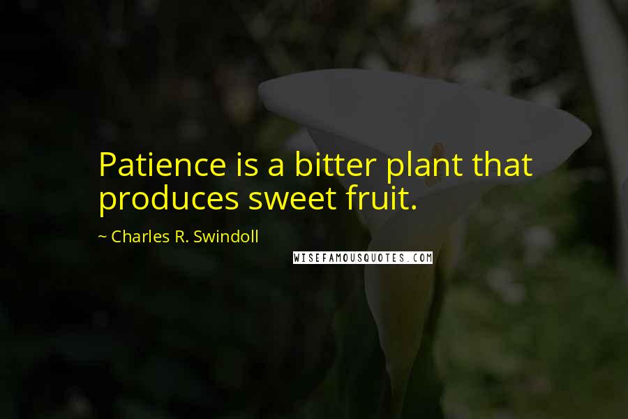 Charles R. Swindoll Quotes: Patience is a bitter plant that produces sweet fruit.