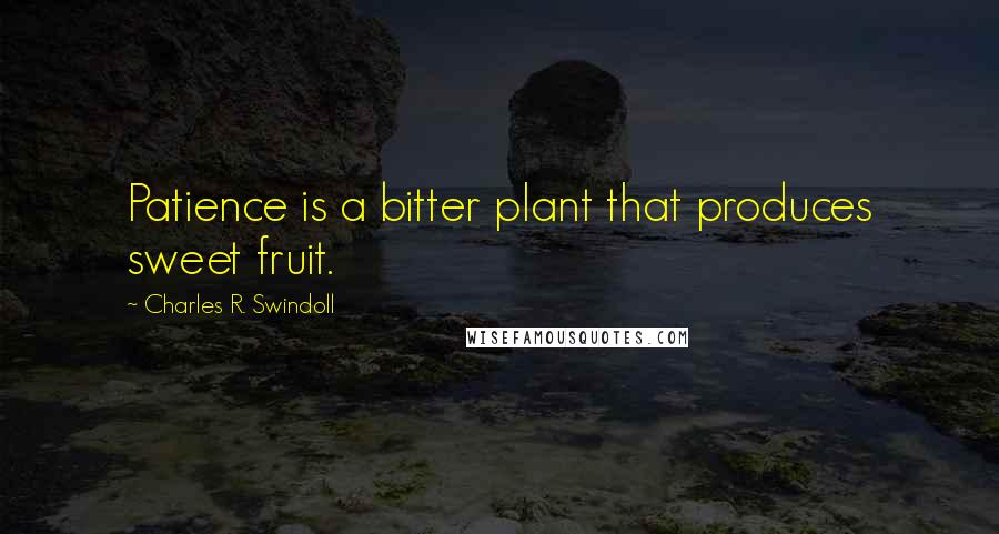 Charles R. Swindoll Quotes: Patience is a bitter plant that produces sweet fruit.