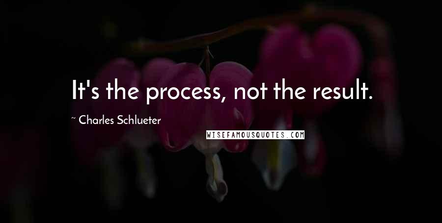 Charles Schlueter Quotes: It's the process, not the result.