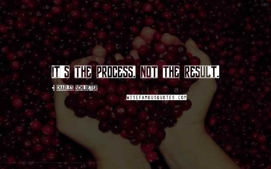 Charles Schlueter Quotes: It's the process, not the result.