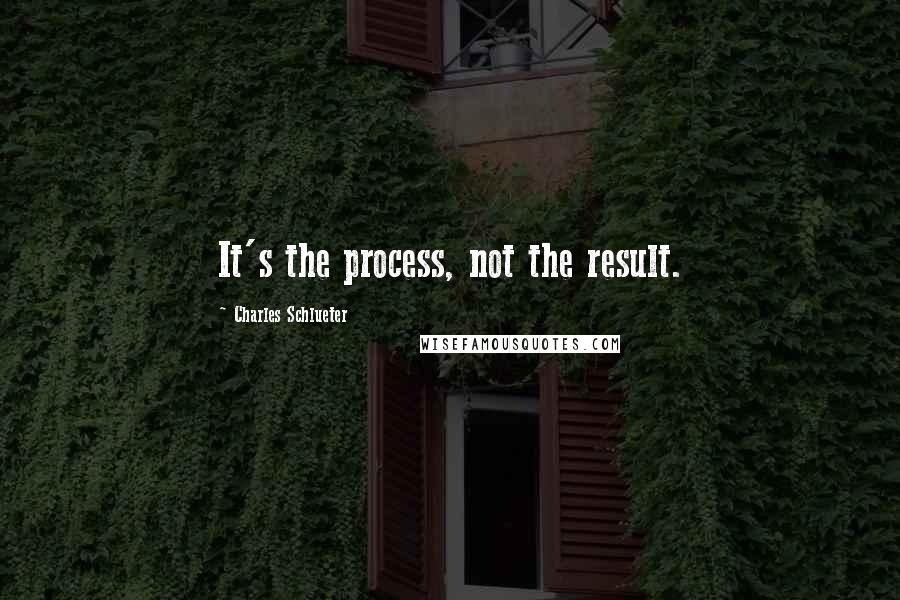 Charles Schlueter Quotes: It's the process, not the result.