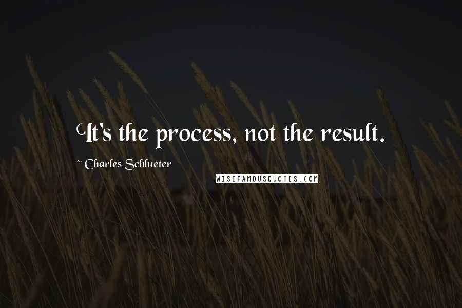 Charles Schlueter Quotes: It's the process, not the result.