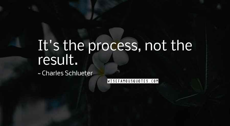 Charles Schlueter Quotes: It's the process, not the result.