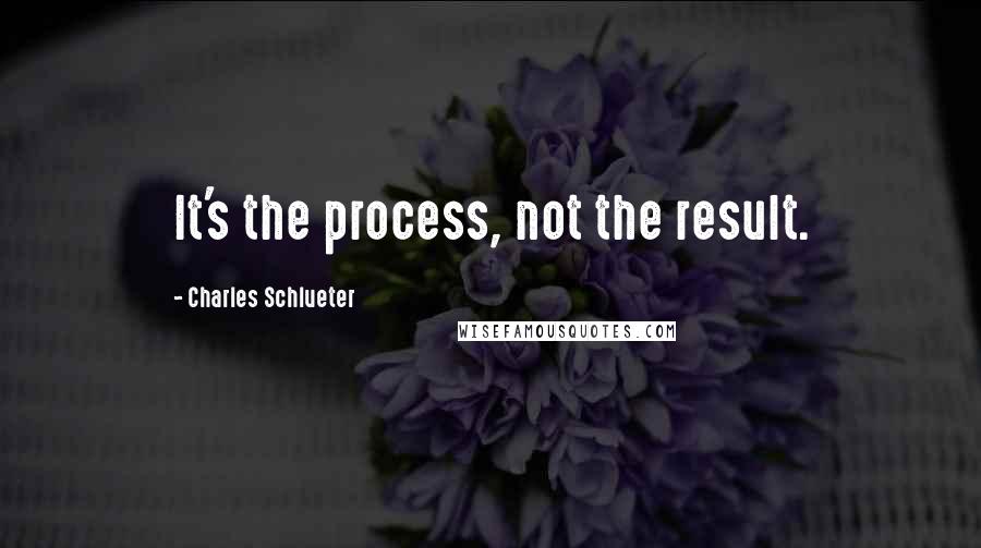 Charles Schlueter Quotes: It's the process, not the result.