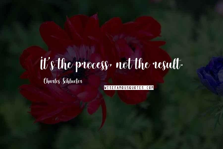 Charles Schlueter Quotes: It's the process, not the result.