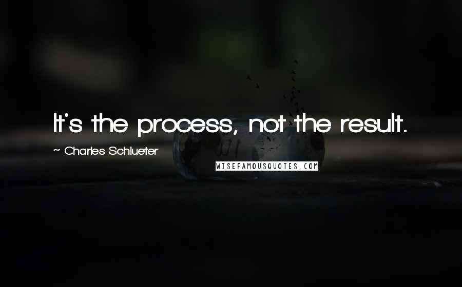 Charles Schlueter Quotes: It's the process, not the result.