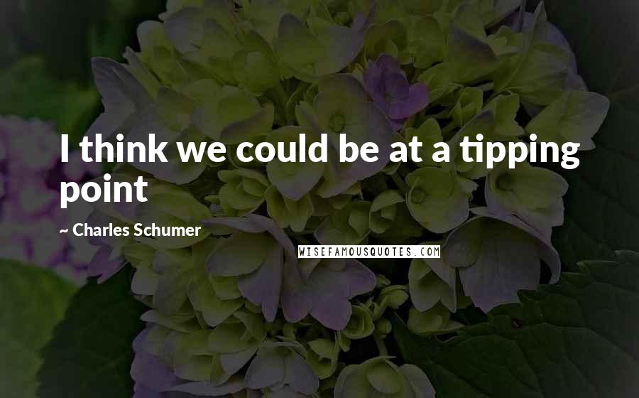 Charles Schumer Quotes: I think we could be at a tipping point