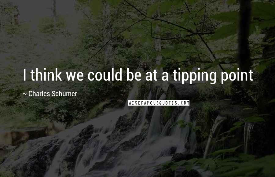 Charles Schumer Quotes: I think we could be at a tipping point