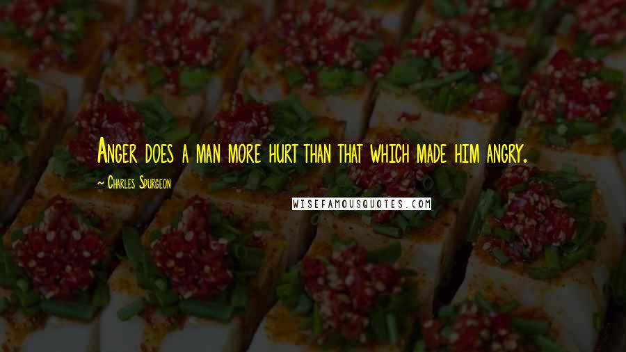 Charles Spurgeon Quotes: Anger does a man more hurt than that which made him angry.