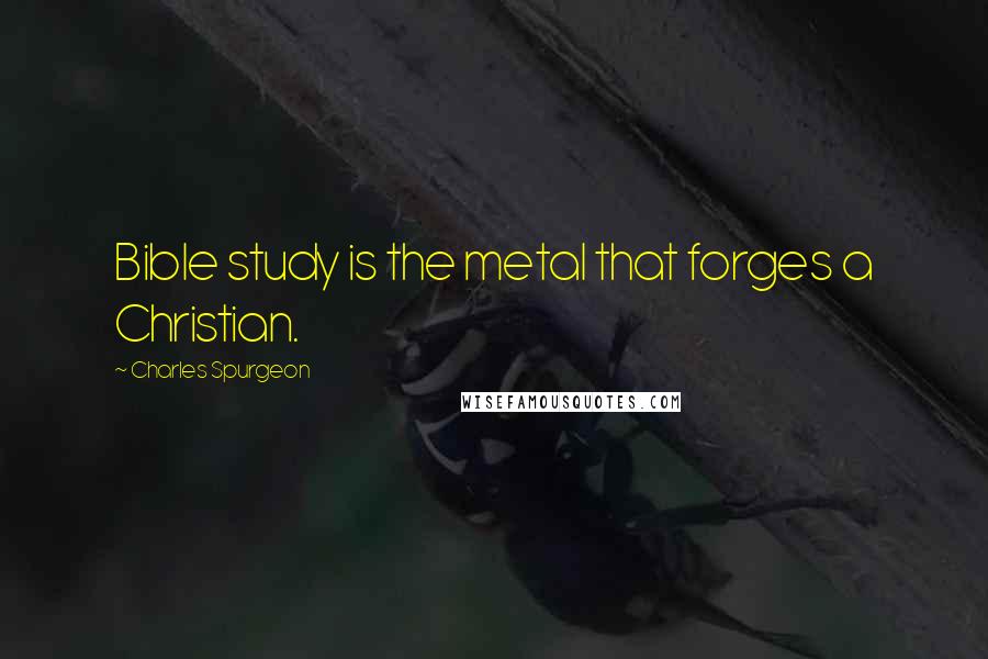 Charles Spurgeon Quotes: Bible study is the metal that forges a Christian.