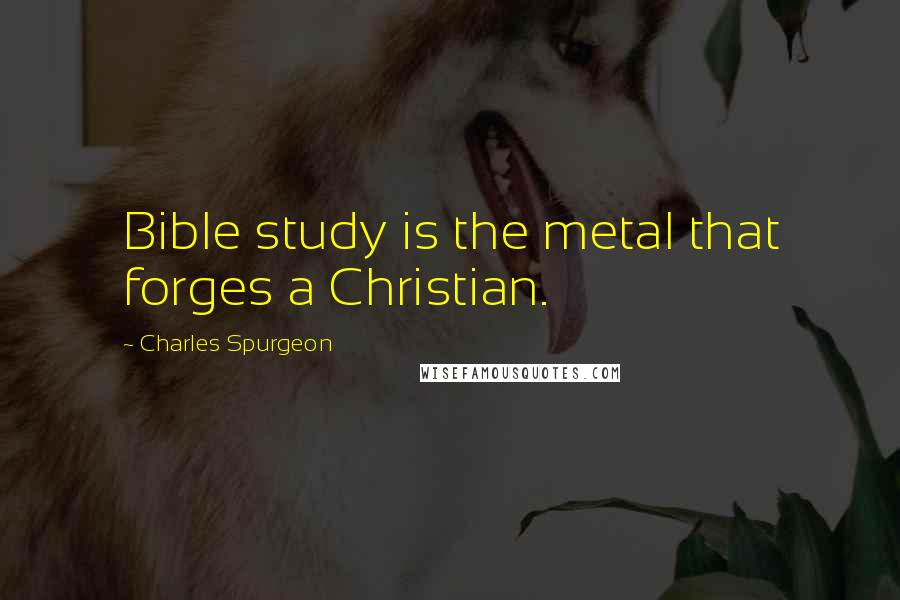 Charles Spurgeon Quotes: Bible study is the metal that forges a Christian.