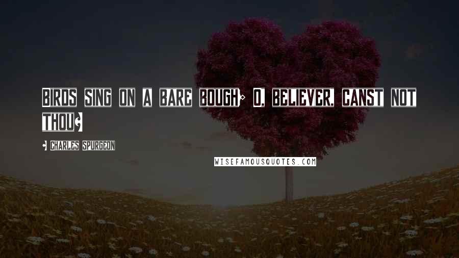 Charles Spurgeon Quotes: Birds sing on a bare bough; O, believer, canst not thou?