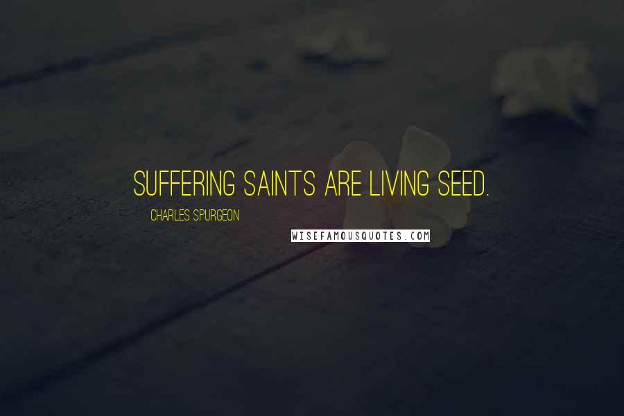 Charles Spurgeon Quotes: Suffering saints are living seed.