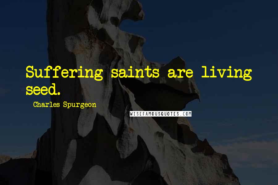 Charles Spurgeon Quotes: Suffering saints are living seed.