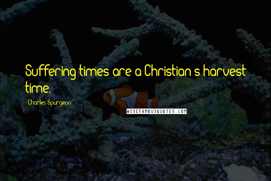 Charles Spurgeon Quotes: Suffering times are a Christian's harvest time.