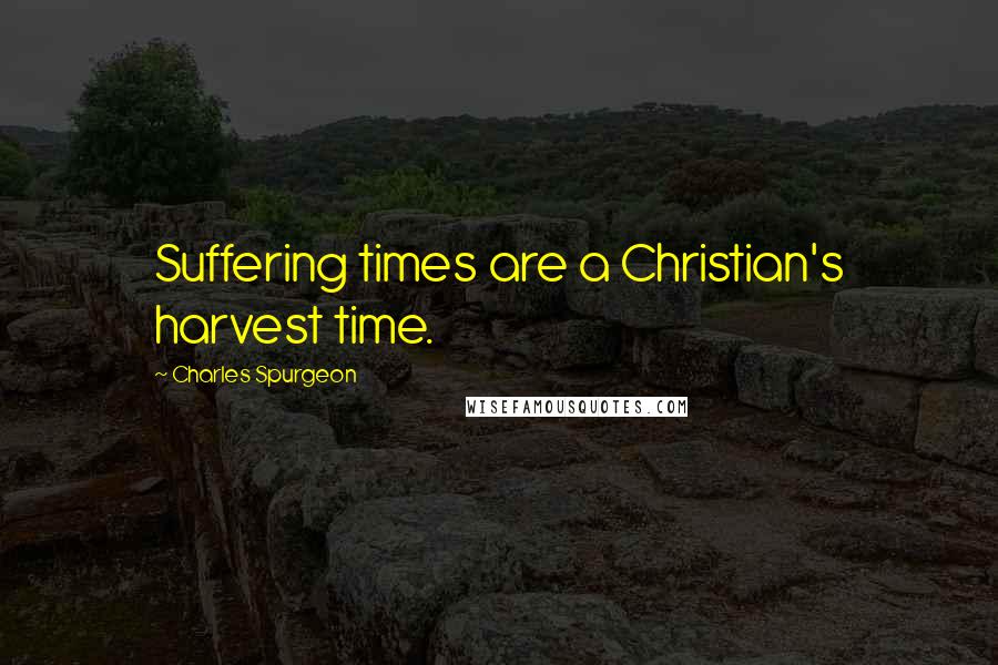 Charles Spurgeon Quotes: Suffering times are a Christian's harvest time.