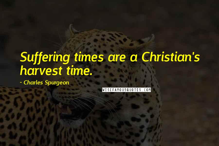 Charles Spurgeon Quotes: Suffering times are a Christian's harvest time.