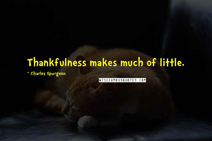 Charles Spurgeon Quotes: Thankfulness makes much of little.