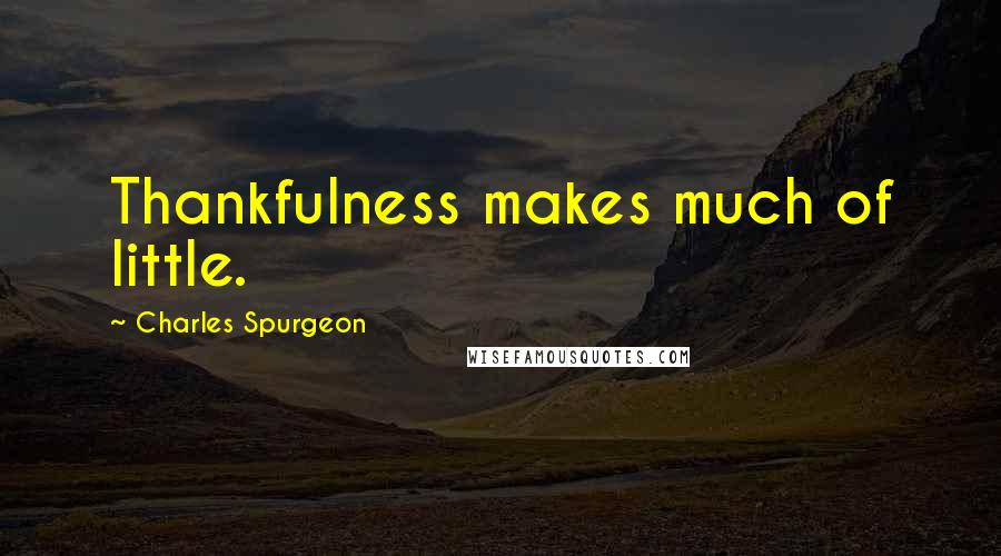 Charles Spurgeon Quotes: Thankfulness makes much of little.
