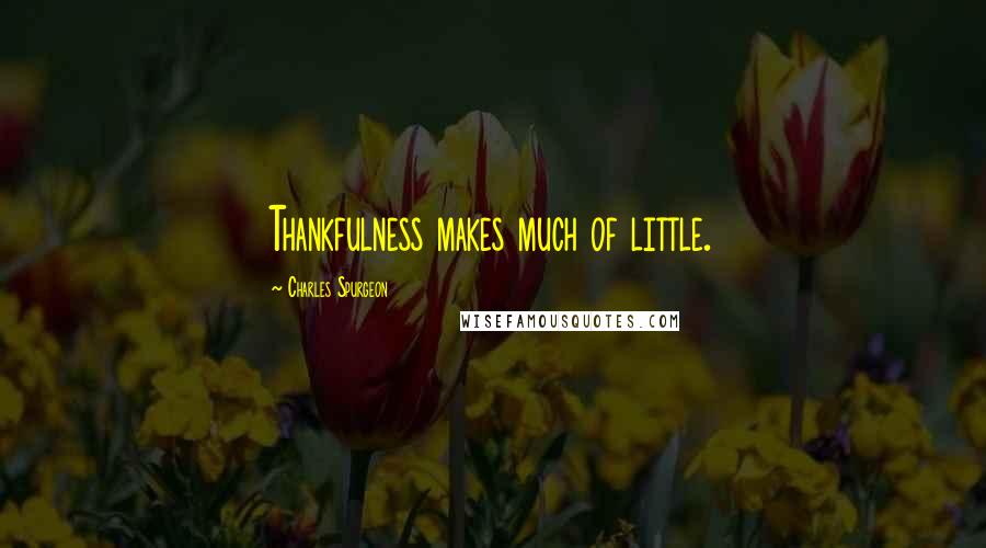 Charles Spurgeon Quotes: Thankfulness makes much of little.
